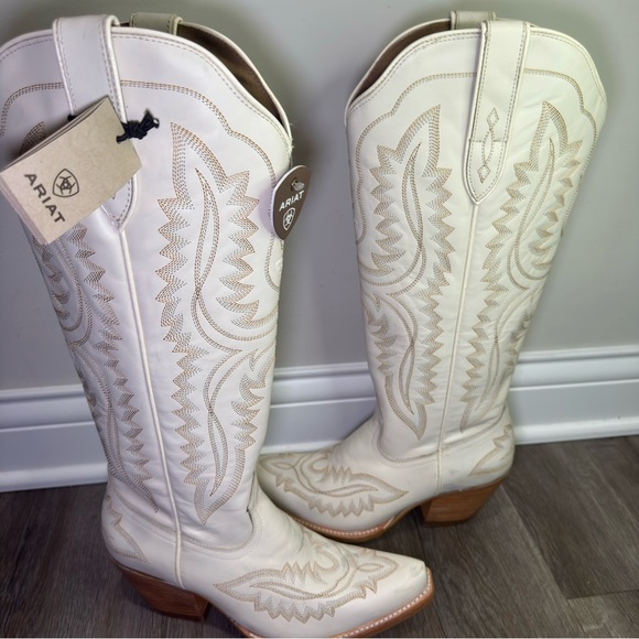 Ariat Casanova Western White Leather Cowboy Tall Boots - Picture 8 of 13